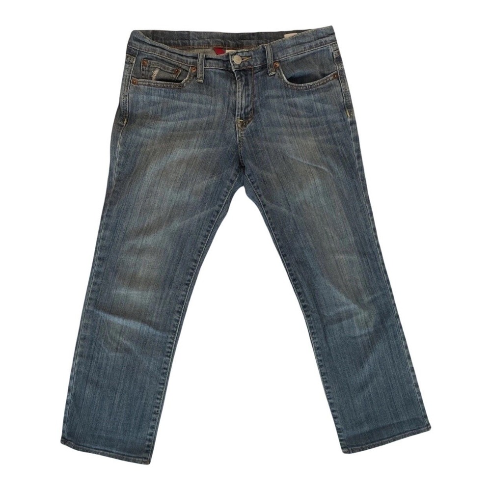 Lucky Brand Crop Jeans Womens 4/27 Blue‎ Medium Wash Straight Leg Stretch Denim